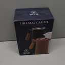 WOLFF - White Thermal Coffee Carafe  34oz / 1L Insulated Carafe - Food-Safe Plastic Exterior and Glass Liner, Wood-Style Handle  Keeps Drinks Hot or Cold, Leakproof Coffee and Tea Dispenser