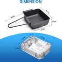 Grease Tray Replacement for Nexgrill 720-0896 720-0830H 720-0830D, Grill Drip Pan Rreplacement Grease Catcher Cup Box for Cuisinart CGG-7400 with 15 Pack Aluminum Foil Liner