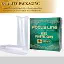 FOCUSLINE 100 Pack 16 oz Clear Plastic Cups, Disposable Cups Large Reusable Plastic Tumblers, Heavy-duty Clear Hard Cups 16 Ounce for Wedding Party, Thanksgiving, Halloween, Christmas