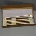 TUNNY 5 Pack Classic Cabinet Handles-12.6"/320mm Screw Spacing Matte Brushed Gold Furniture Hardware Handles for Kitchen Cabinets Bedroom Cabinet Pull