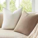 Pack of 4 Decorative Linen Pillow Covers 18x18 Natural Boho Couch Throw Pillows for Bed Accent Modern Pillowcase for Sofa Livingroom Bed and Balcony Home Decor