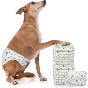LeapSheep Disposable Male Dog Wraps, Super Absorbent Dog Diapers Male, Doggie Diapers for Puppy Training, Excitable Urination, Incontinence (Medium, 50ct)