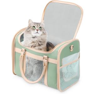 Pet Carrier Backpack, Airline Approved TSA, Waterproof PU Foldable, 360 Ventilated, LightBlocking, Washable Travel Bag for Cats & Small Dogs