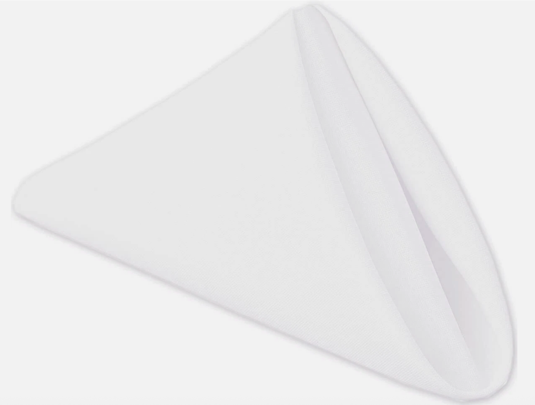 White Heavy Duty Cloth Napkins - 17 x 17 Inch Solid Washable Polyester Dinner Napkins - Set of 8 Napkins