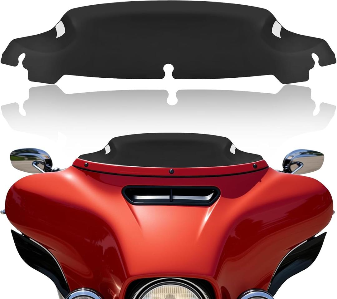 Black 4.5" Motorcycle Wave Windshield Windscreen Compatible for 2014-2023 Harley Davidson Touring Street Glide Electra Glide Tri Glide FLHX FLHXU FLHTC FLTR FLTR FLHTK FLHXSE
