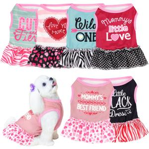 6 Pack Girl Dog Clothes Pet Dress Shirt Female Cute Dog Sundress Puppy Christmas Apparel Clothes Outfits with Ruffles for Pets Cats(Extra Small)