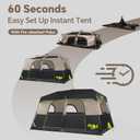 PEAK OUTDOORS Instant Tent 8 Person Tents for Camping, 60 Second Easy Setup Portable Camping Cabin Tent with Rainfly, Waterproof Pop Up Tents for Family Camping & Hiking with Expandable Carry Bag