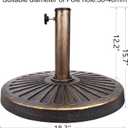 Blissun 26.5 lbs Outdoor Living Heavy Duty Round Antiqued Patio Umbrella Base, Bronze