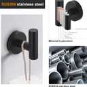 Nolimas Towel Coat Hook Matte Black SUS304 Stainless Steel Bathroom Clothes Cabinet Closet Sponges Robe Hook Wall Mounted Round Kitchen Heavy Duty Door Hanger 2 Packs