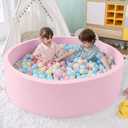 SHJADE 47.2"x 13.8" Foam Ball Pit, Large Ball Pits for Toddlers, Soft Round Playpen Ball Pool for Kids, Ideal Gift for Child Indoor and Outdoor Game, Pink