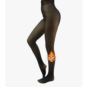 X-CHENG Fleece Lined Tights Sheer Women - Fake Translucent Warm Pantyhose Leggings Sheer Thick Tights for Winter No Size