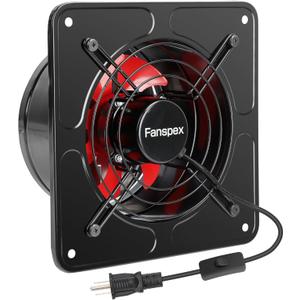 10" High Velocity Exhaust Fan for Kitchen, 1020 CFM Wall Mount Household Ventilation Fans for Workshop Attic Garage Shed Greenhouse Barn, 62W Low Consumption