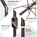 7.5Ft/9Ft Patio Umbrella, UV Protect Pool Umbrella with Heavy Duty Pole,Outdoor Umbrella with Push Botton Tilt & Crank