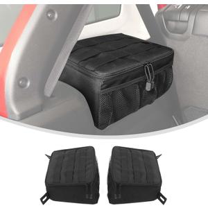 Linskip for 2024-2025 Jeep Wrangler Storage Trunk Organizer, Wheel Well Storage Bag Compatible with 2024 2025 Jeep Wrangler JL, Bolted Straps-Grid Organizer-Mesh Cargo Net-Multi Compartment