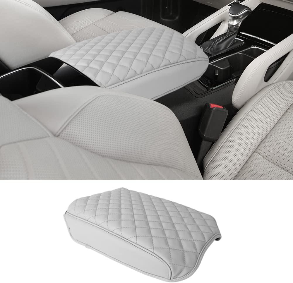 sportuli Center Console Cover Anti-Scratch Leather Armrest Cushion Compatible with 2020 2021 2022 2023 2024 Kia Telluride Accessories, Light Gray