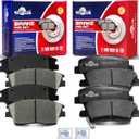 Ceramic Disc Brake Pads Set Front and Rear Replacement for Hyundai Tucson 2016 2017 2018 2019 2020 2021, for Kia Sportage 2017-2022 With Manual Parking Brake