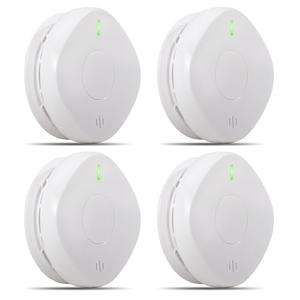 Smoke Detector Carbon Monoxide Detector Combo 10 Year Battery， 2 in 1 Smoke Detector, LED Warning Light Indicators, White, 4 Pack