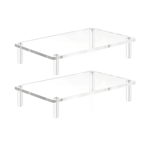 YestBuy Acrylic Monitor Stand Riser, Clear Computer Stand for Laptop, iMac, Pc, Printer, Desktop Ergonomic, Desk Riser Work from Home Accessories Office Supplies Platform Save Space