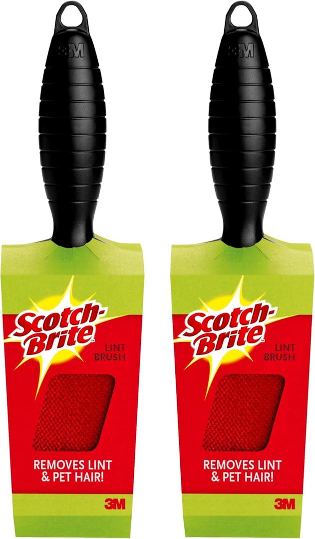 Scotch-Brite Lint Brush, Ideal for Removing Lint and Pet Hair on Clothing, White (Pack of 2)