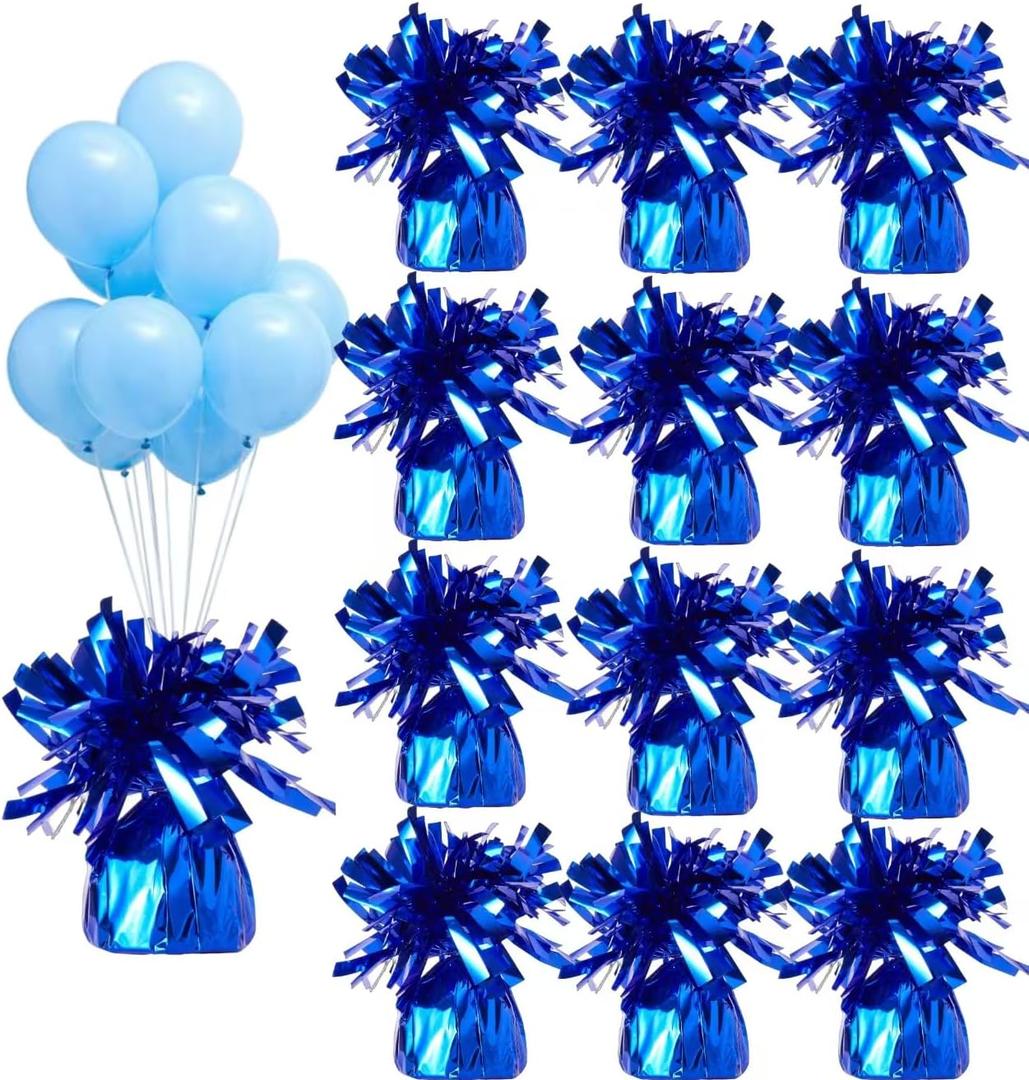 Balloon Weights Are Perfect For Parties, Birthdays, Weddings. Each Pack Includes 12PCS Durable Weights That Easily Decorate Balloons And Elevate Any Celebration (Dark Blue 100g)