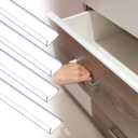 uxcell 4Pcs Cabinet Door Protector, 18" x 5/8" PVC Edge Guard Slip-on Drawer Edge Protector for 1/2"- 9/16" Thick Kitchen Cabinets Door, Clear