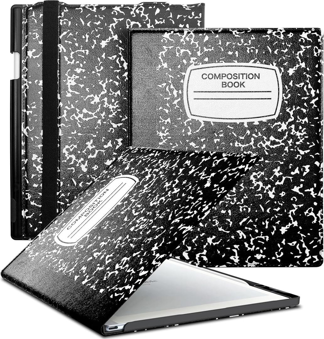 E NET-CASE Case for Remarkable 2 Paper Tablet, Skin Touch Feeling Book Folio Cover with Built-in Pen Holder for Remarkable 2 Tablet 10.3" 2020 Released (Black Notebook)