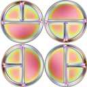 Stainless Steel Kids Plates 4 Packs, 8" Divided Toddlers Portion Control Plate, Non Toxic & BPA Free |Unbreakable |Dishwasher Safe Baby Snack Dish for Daycare, Colorful Meal Time Chums