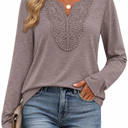 Boho Tops for Women Blouses Dressy Casual V Neck Long Sleeve Shirts Fall Outfits Trendy Vacation Clothes XL