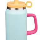 BJPKPK 50oz Insulated Tumbler with Handle Stainless Steel Travel Coffee Mug with Lid Reusable Large Water Bottle with Straw,Sky Blue