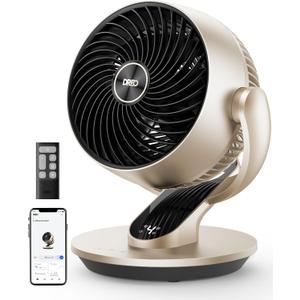 DREO Smart Desk Fan for Bedroom, 13" Powerful 70 ft Whole Room Air Circulator Fan, 120+90 Oscillating Fans with Voice Control, 4 Speeds, 5 Modes, 12H Timer Portable Table Fan for Office, Home