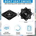 VioraWhite 7 Inch Boat Seat Swivel Base Adjustable Boat Seat Pedestal 11.34-17.24 Inches 360-degree Replacement Square Swivel Plate Mechanism for Recliner Chair Furniture Bar Stool Fishing Enthusiasts
