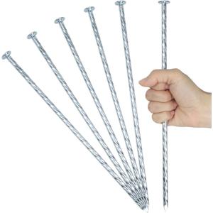 12 Inch Galvanized Landscape Stakes Metal Landscape Edging Anchoring Spikes, Landscape Anchoring Stake for Artificial Turf, Paver Edging, Weed Barrier, Tent, Camping, Carpentry (15)