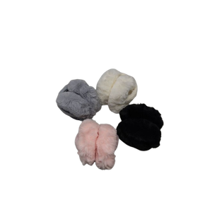 4pcs Fuzzy Ear Muffs for Women, Foldable Faux Fur Ears Warmer Fluffy Outdoor Cute Earmuffs Winter Accessories (4, White/Black/Dark Grey/Pink)