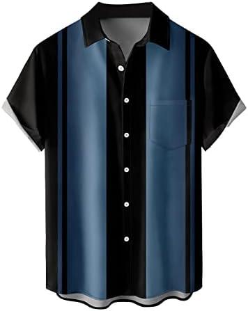 Hardaddy Men's Vintage Bowling Shirt Short Sleeve Button Down Hawaiian Summer Beach Printed Casual Shirts XL