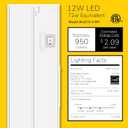 Getinlight 24-inch 3 Color Levels LED Under Cabinet Lighting, Hardwired or Plugged-in, Selectable White 2700K/3000K/4000K, Dimmable, White Finished, IN-0210-3