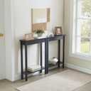Small Console Table with Shelf Little Narrow Entryway Table Skinny Thin High Tall Display Stand for Entry Hall Hallway, Foyer, as Eextension for Long Behind Couch Sofa Table / Kitchen Countertop, 7.9"W x 23.6"D x 32.3"H