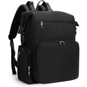 CEI-CEI Neoprene Diaper Bag Backpack Large Newborn Baby Maternity Bags Waterproof Travel Backpack for Mom Dad with Insulated Pockets, Changing Pad (Black)