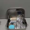 Anatole 304 Stainless Steel Bento Box 49oz 1450ml Leak-Proof Lunch Box 3 Compartments with 2 Removable Dividers 1 Sauce Container BPA Free Dishwasher Safe Food Container for Adults Work Travel