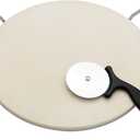 13 Inch Round Pizza Stones for Grill and Oven, Cordierite Baking Stones Set with Serving Rack & Cutter, Durable and Safe Cooking Stone Pan for Bread