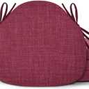 Shinnwa Dining Chair Cushions Set of 4, High-Resilience Foam Windsor Seat Pads, Kitchen Chair Cushions with Ties & Textured Cover, 4 Pack, 16.5 x 15.5 x 2, Dark Red
