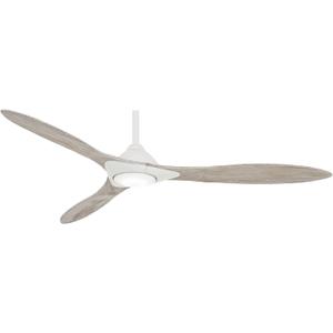 Minka Aire F868L-WHF Sleek 60" Ceiling Fan with LED Light and Remote Control, Flat White