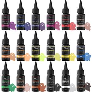 Honcaring UV Resin, 18 Colors UV Curing Hard Type Resin Clear, Fast Curing Odorless & Colored UV Resin Kit for Jewelry Making, Crafts, DIY(20g/0.68oz Each)