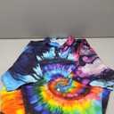 TiwBski Hawaiian Tie Dye Style Shirts for Men Rainbow Print Button Down Shirt Short Sleeve 2XL