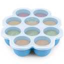 KeaBabies Silicone Food Freezer Trays with Lid, 2oz x 10 Pods Baby Food Storage Containers, Easy Puree Meal Prep, Breast Milk Silicone Freezer Molds, Dishwasher, Microwave Safe, BPA-Free (Misty Blue)