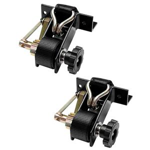 Truck Rack Straps, W/J-Hook (2PCS), 1.4" Black Square Tube Mount, 1.5" Wide x 7.5' Long, Black Ladder Rack Ratchet Straps, 500 lbs Load Heavy Duty, Lumber Rack Ratchet Straps, Pipe/Roof Rack Strap