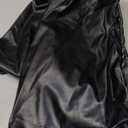 SHINFY Women's Sexy PU Leather Mini Dress Off Shoulder Ruched Bodycon Metallic Shiny Party Club Dresses, Size: S