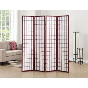 Roundhill Furniture Oriental Shoji 4 Panel Screen Room Divider, Cherry