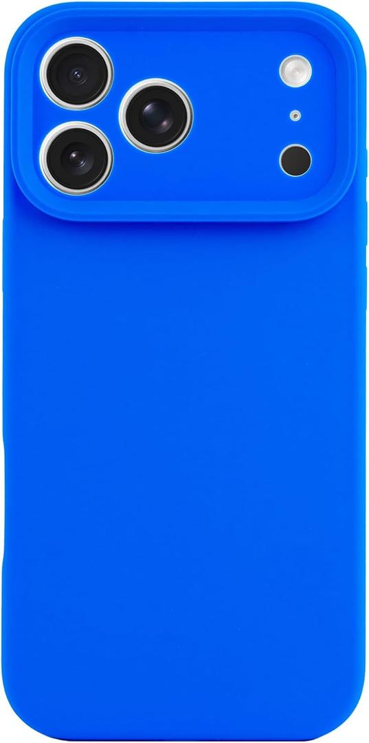 for iPhone 17 Pro Max Genuine Liquid Silicone Case, Camera Protector, Stain-Resistant, Heavy Duty Shockproof, Premium Basic Matte Phone Case Slim Fit Cover 6.9" 2025, Bright Royal Cobalt - Blue