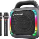 Karaoke Portable Systems, PA System for Adults & Kids, Karaoke Machine with Two Wireless Microphones,RGB Light Karaoke Speaker, Party Speaker,TWS Speaker,Supports AUX/USB/TF for Party