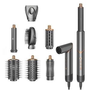 8 in 1 Hair Styler & Hair Dryer Brush Set, High-Speed Negative Ionic Foldable Hair Dryer Fast Drying, Multi Professional Hot air Styler for Curling Volumizing Straightening Styling(Grey) (ONLI BRUSH)